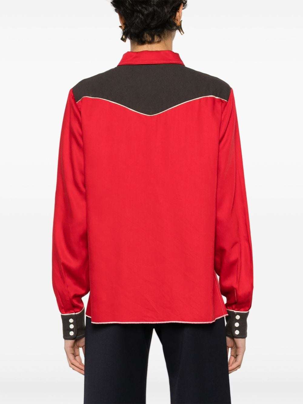 Shop Bode Long-sleeved Shirt In Red