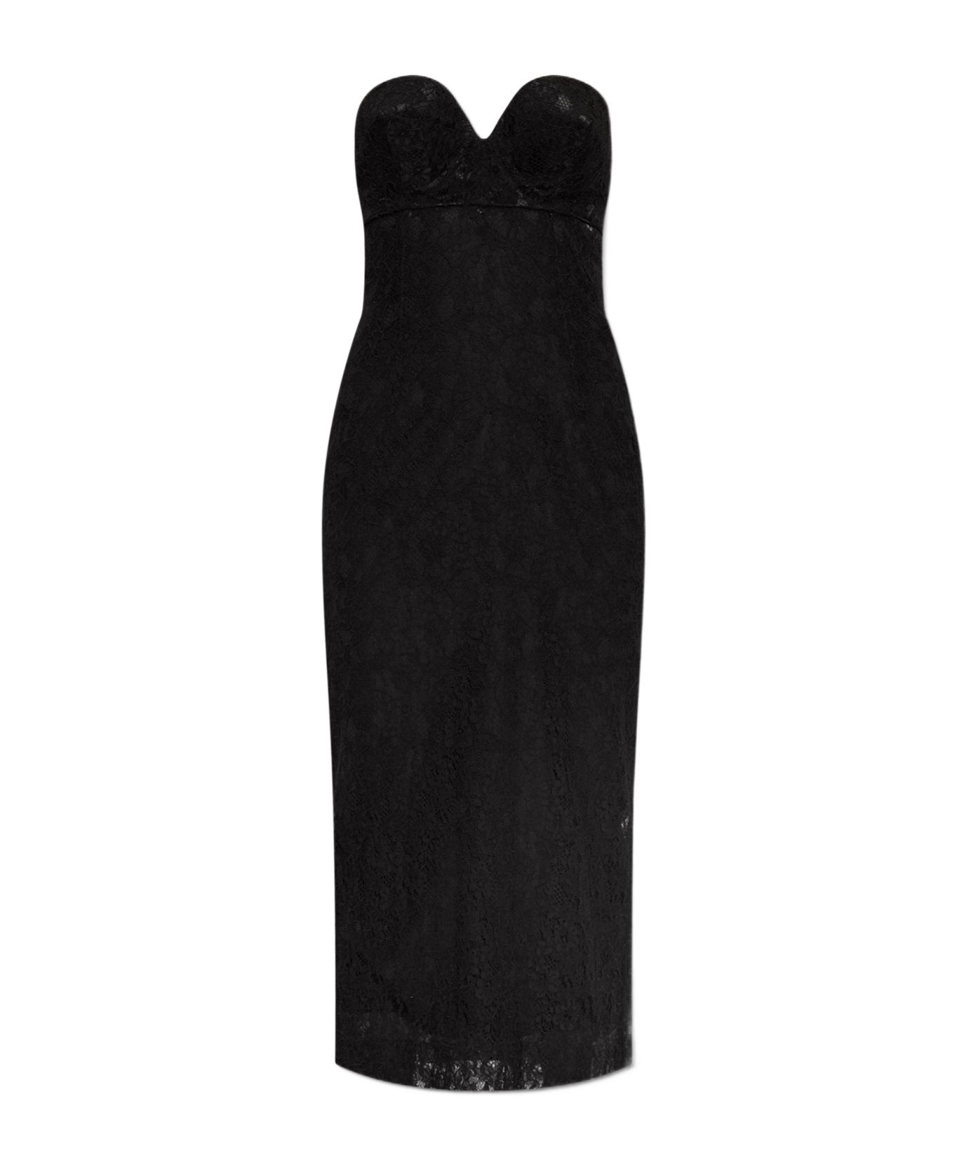 Dolce & Gabbana Strapless Lace Dress In Black