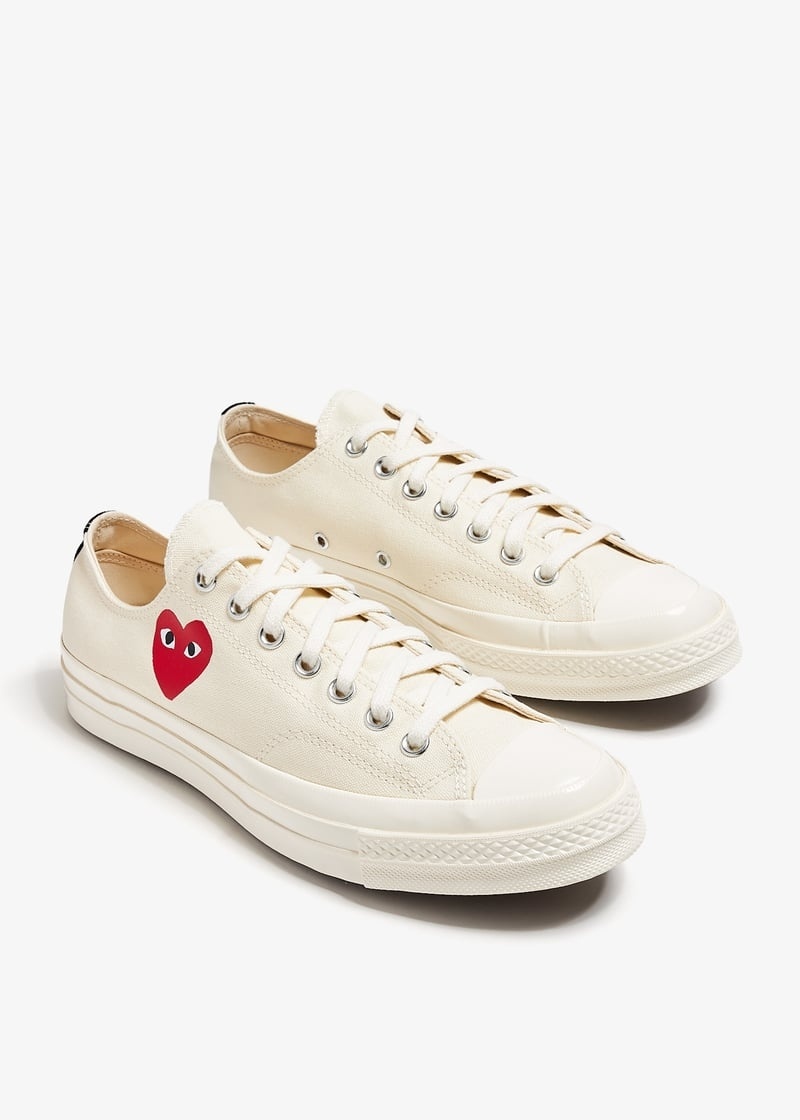 Comme Des Garçons Lace-up Low-top Sneakers In White