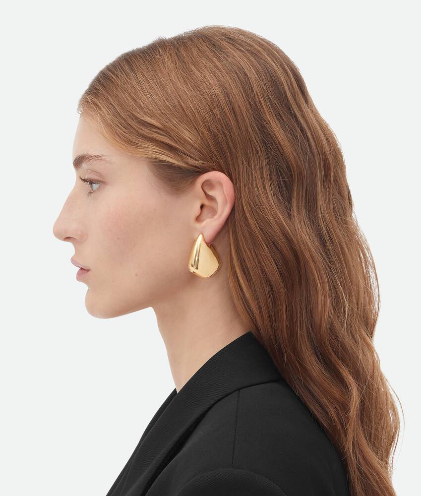 Bottega Veneta Vahuo Two-tone Fin Earrings In Gold