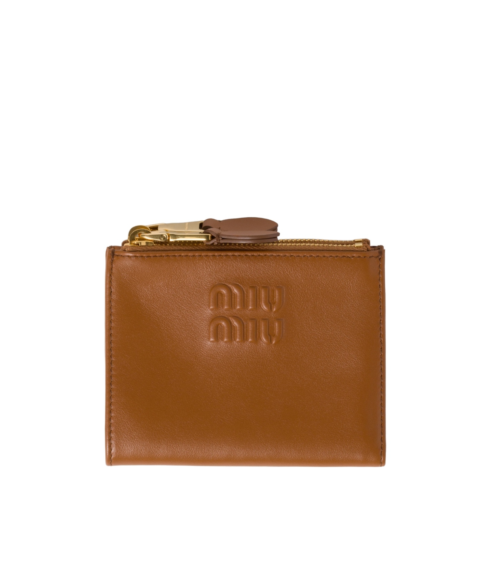 Miu Miu Logo-embossed Wallet In Brown