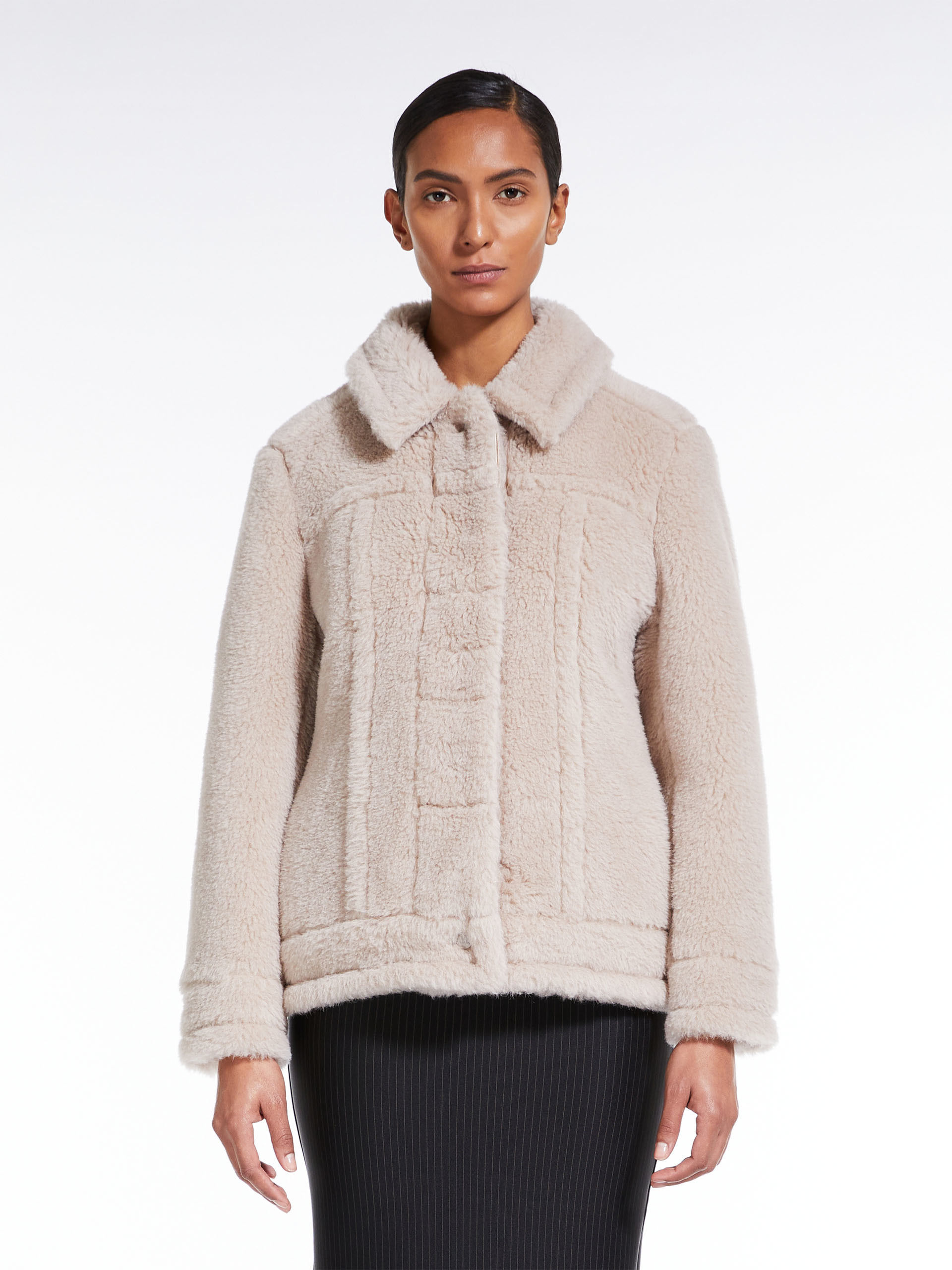 Max Mara Teddino Relaxed-fit Wool And Silk-blend Coat In Nude