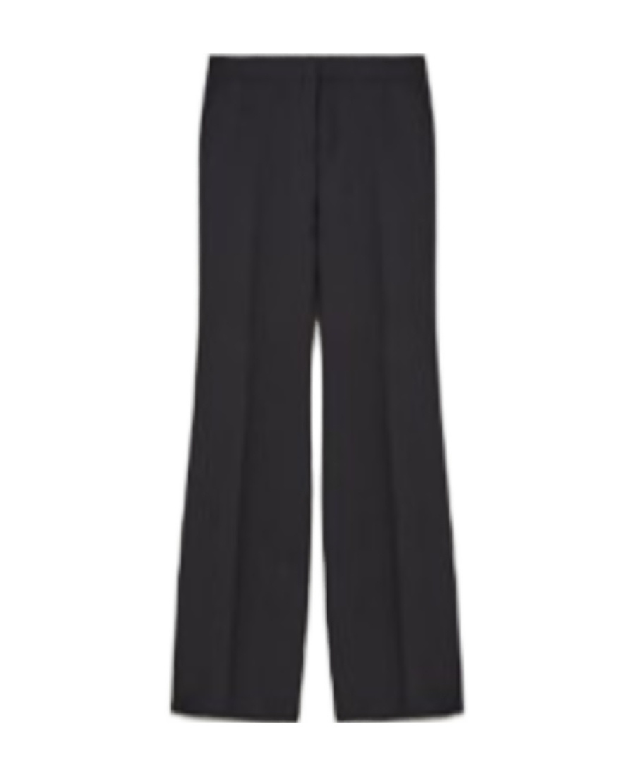 Jil Sander Wool-cotton Wide-leg Trousers In Black