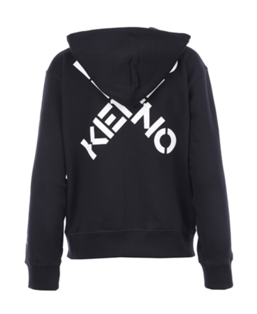 Kenzo Logo-print Jersey Hoodie In Black