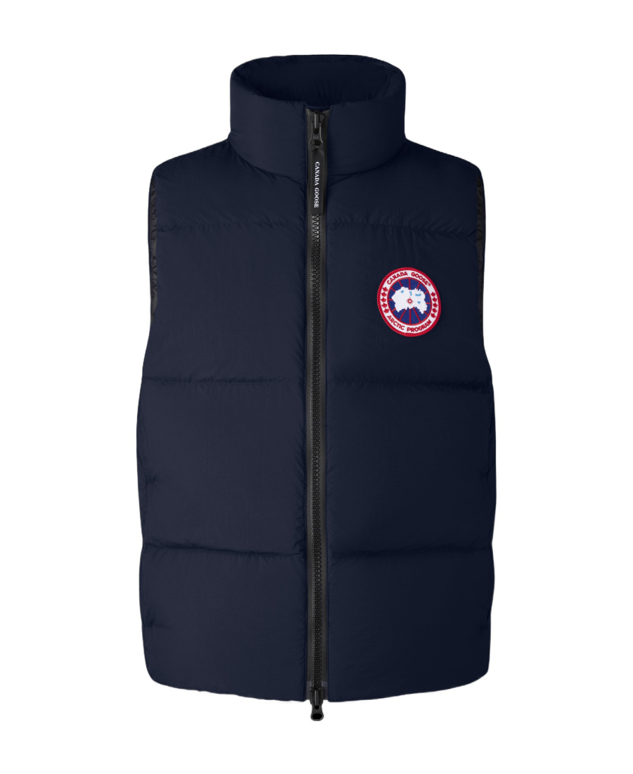 Canada Goose Mens Atlantic Navy Lawrence Quilted Shell-down Vest In Black
