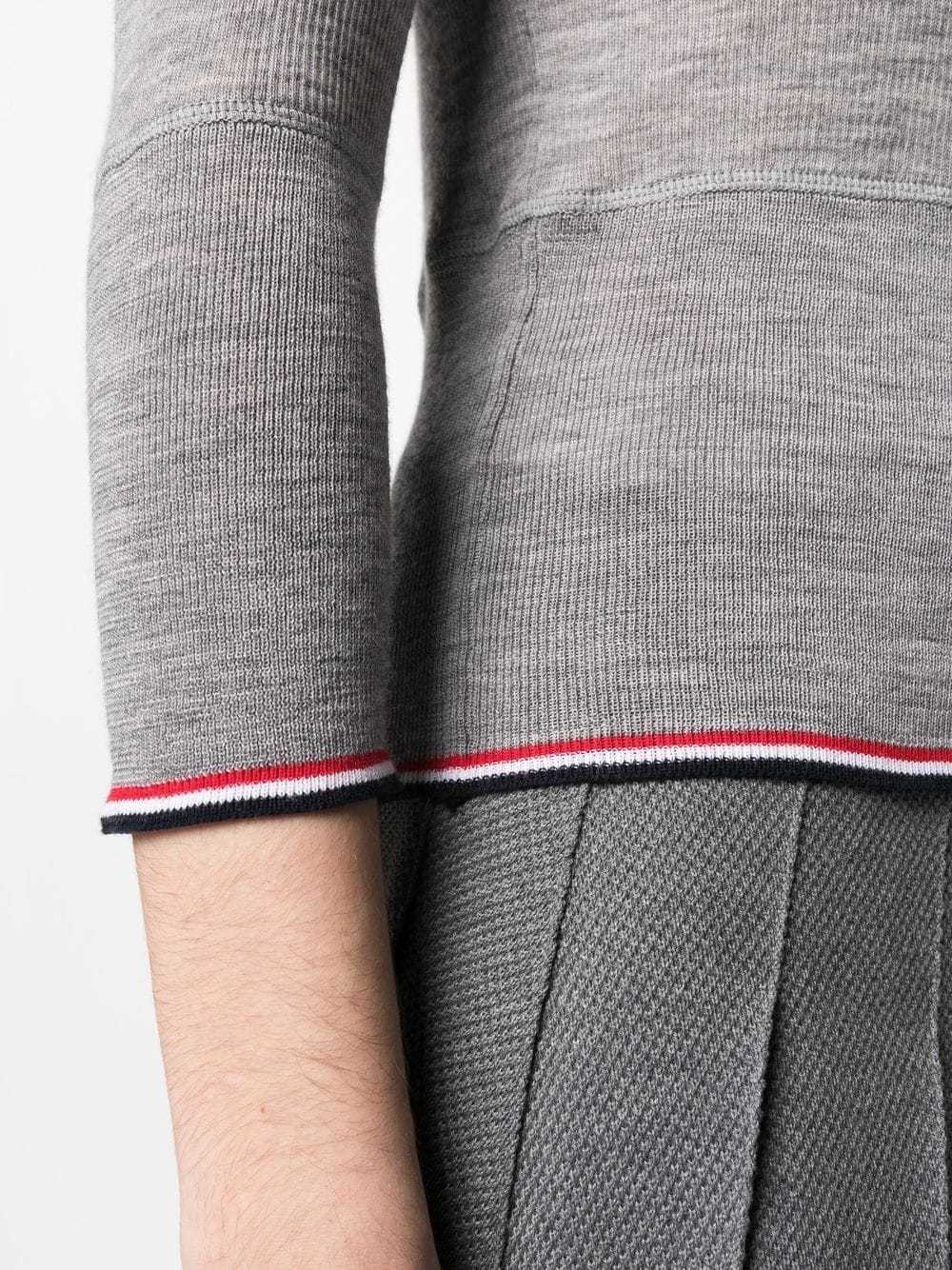 Thom Browne Stripe-trim Knit Jumper In Gray