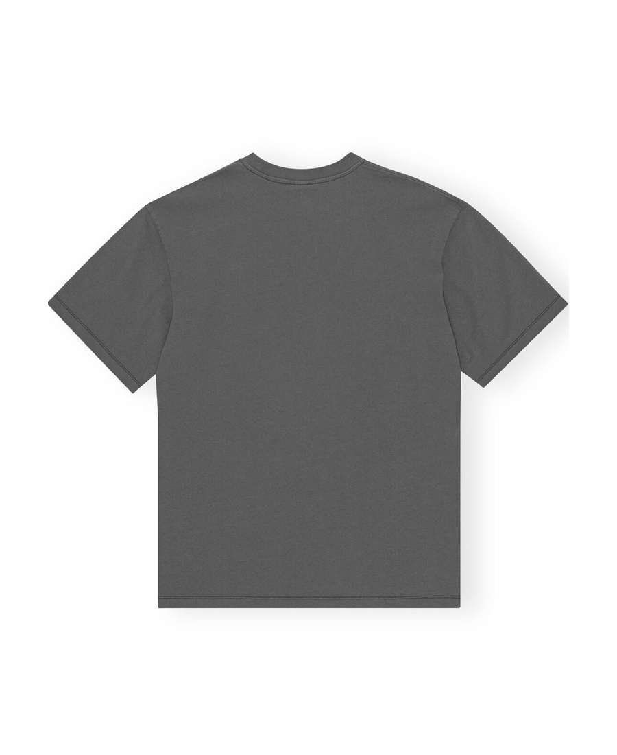 Ganni Grey Future Relaxed Lamb T-shirt In Gray