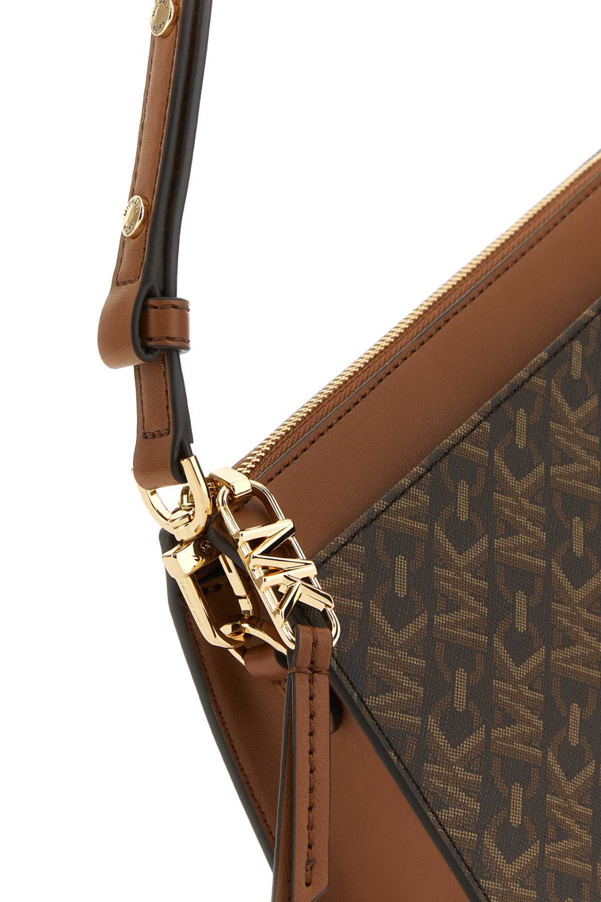 Michael Michael Kors Monogram-jacquard Crossbody Bag In Green