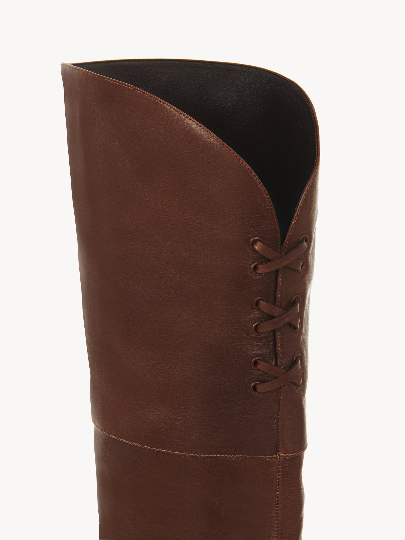 Chloé Eve Over The Knee Leather Boots In Red