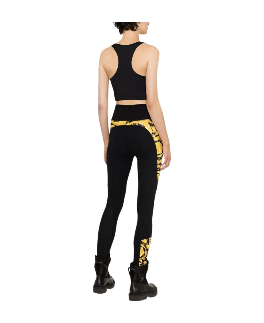Versace Barocco-print Leggings In Black