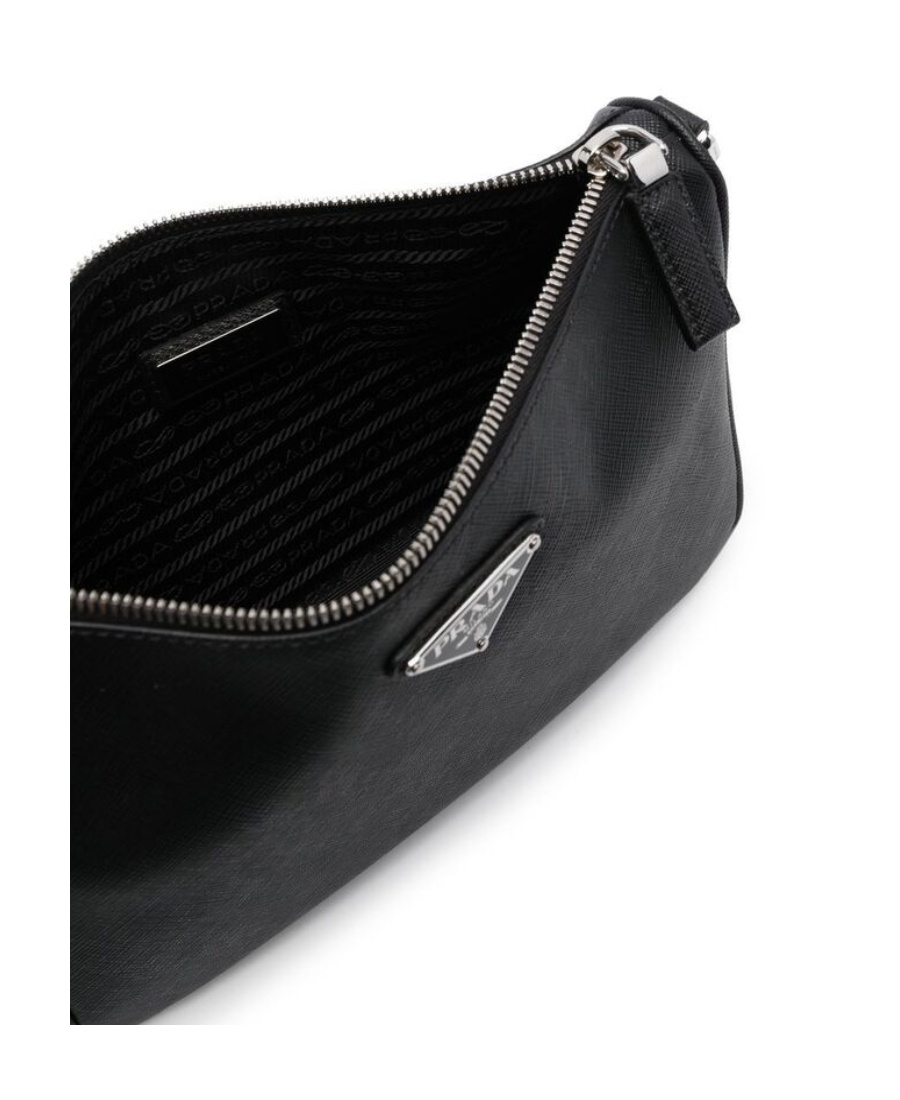 Prada Men's Leather Messenger Bag In Black