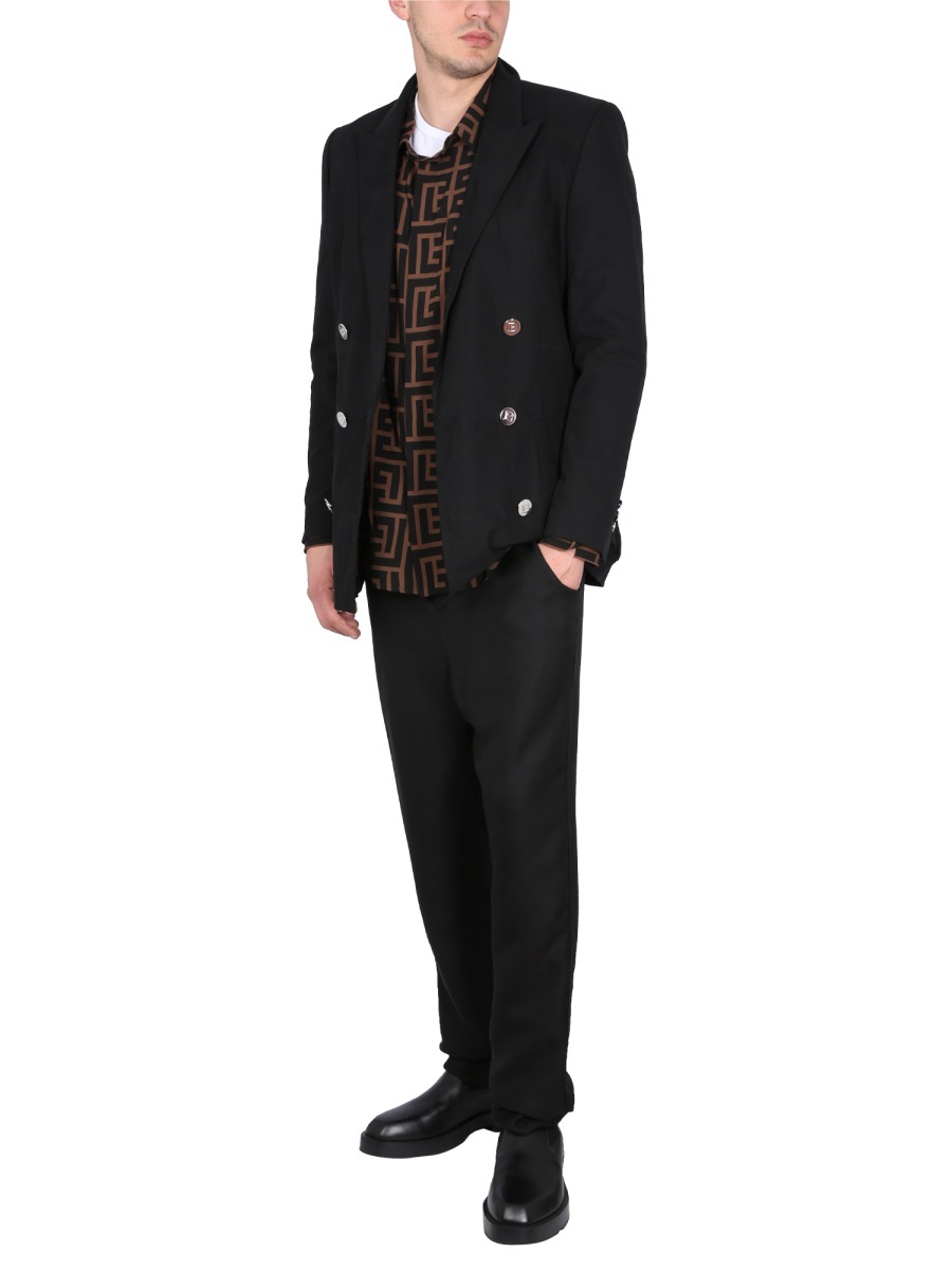 Balmain Double Breasted Tailored Jacket In Black