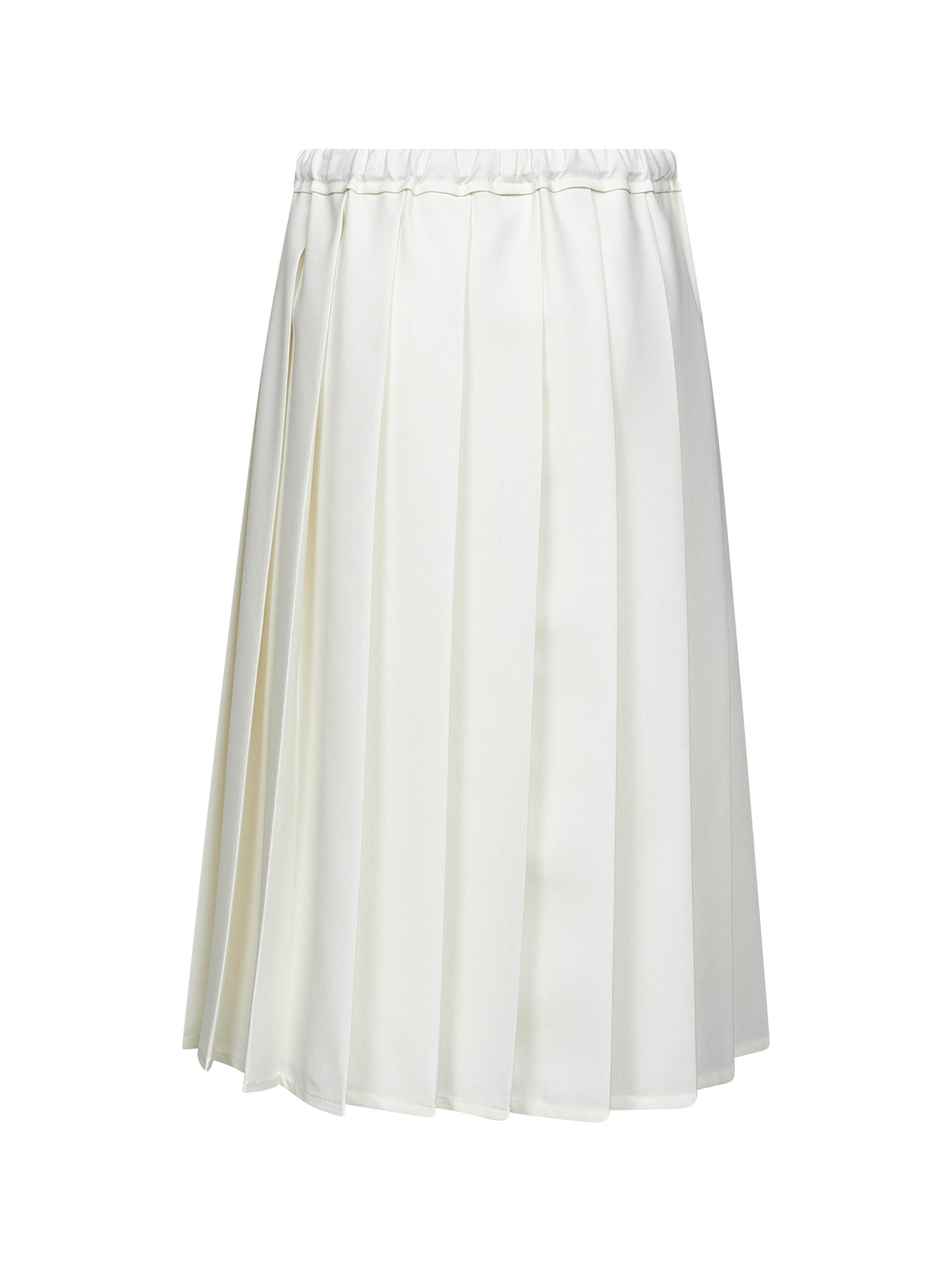 Brunello Cucinelli Pleated Midi Skirt In White