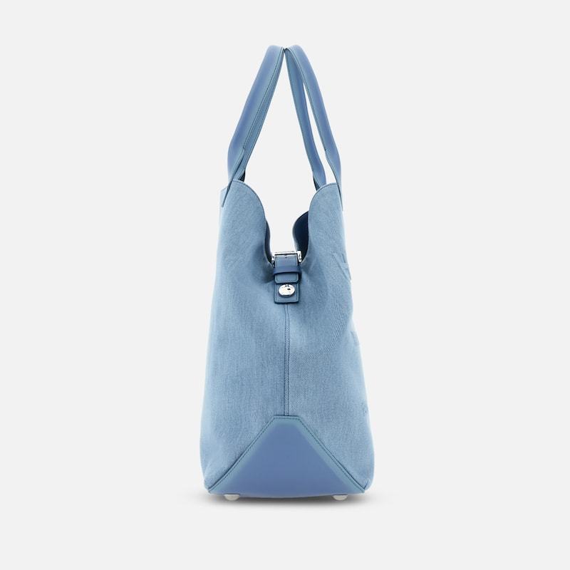 Hogan Large Script Tote Bag In Blue