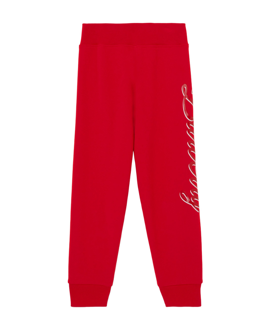 Burberry Script Logo-print Cotton Track Trousers In Red
