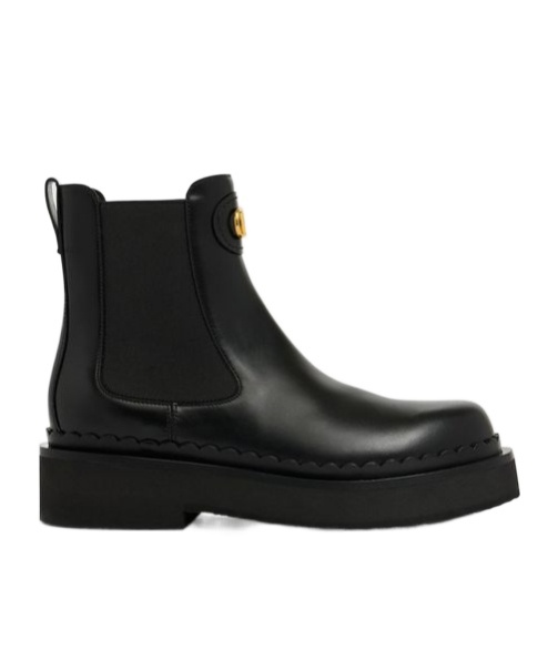Valentino Stylish Platform Boots Featuring Elastic Panels In Black