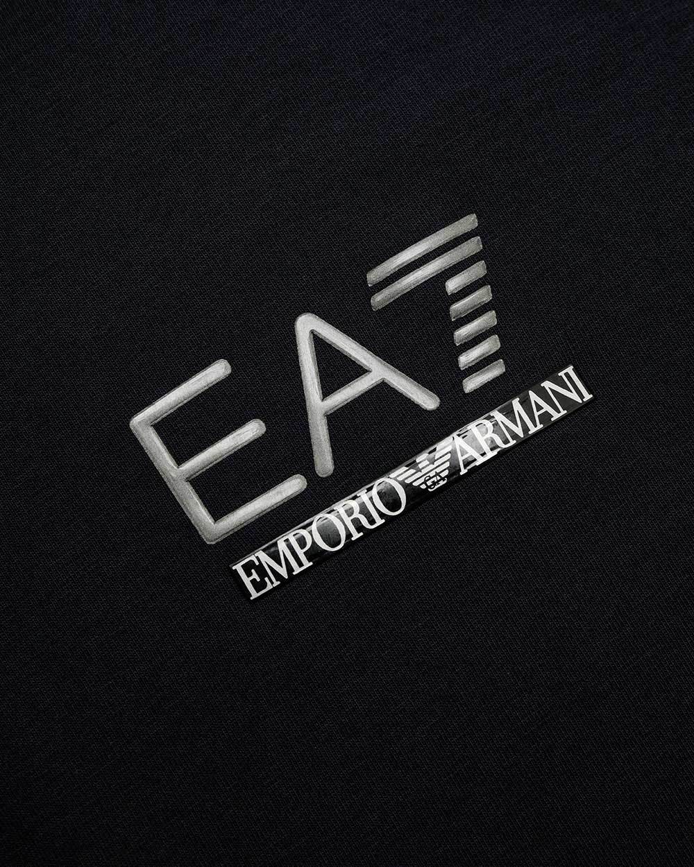 Ea7 Polo Shirt With Logo Pattern In Black