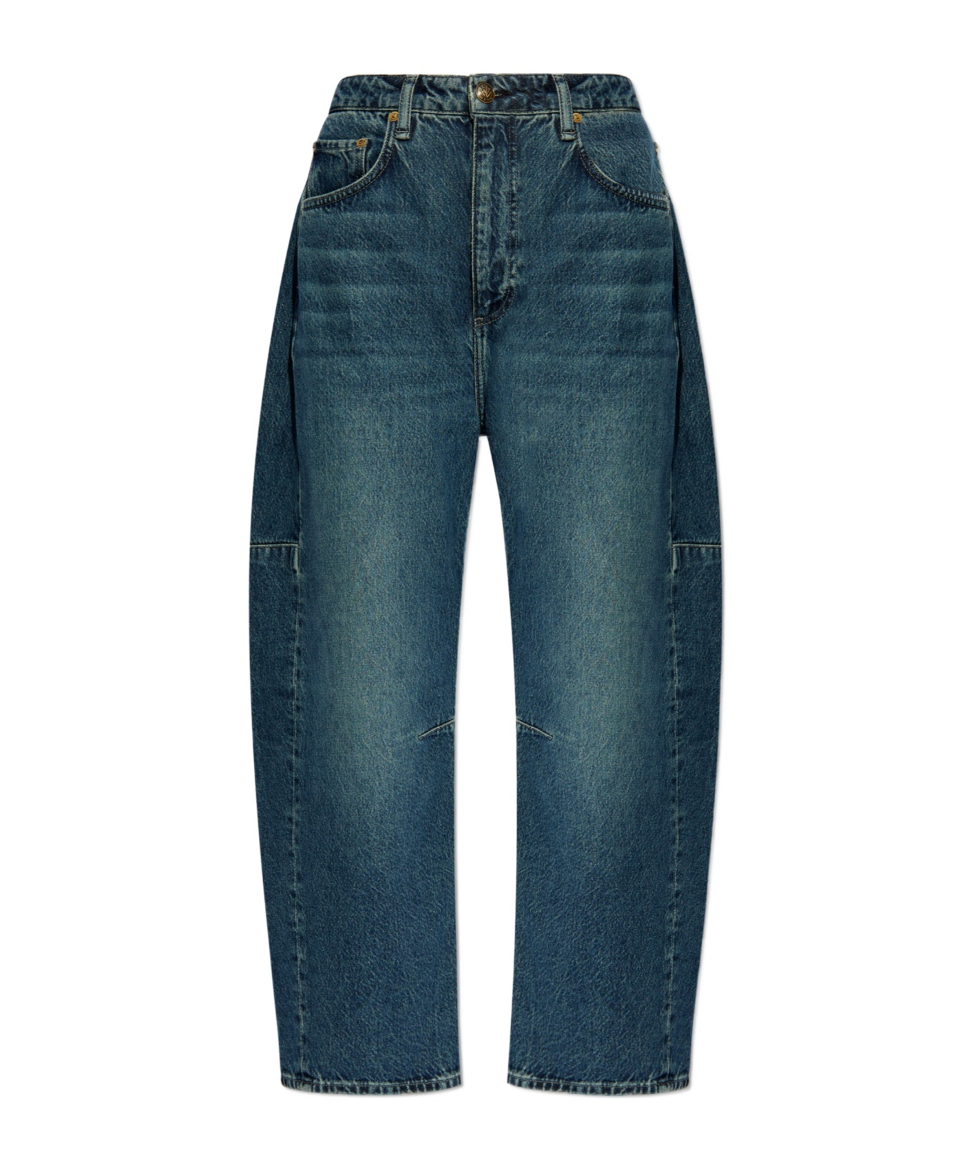 Shop Rag & Bone High-rise Cropped Cotton Jeans In Blue