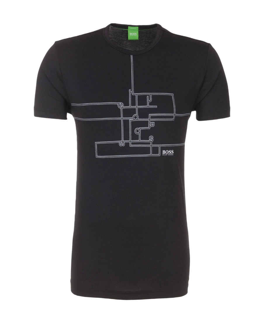 Hugo Boss T-shirt With Round Neck And Short Sleeves In Black