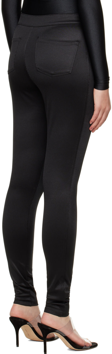 Skims Stretch Polyester Pants In Black