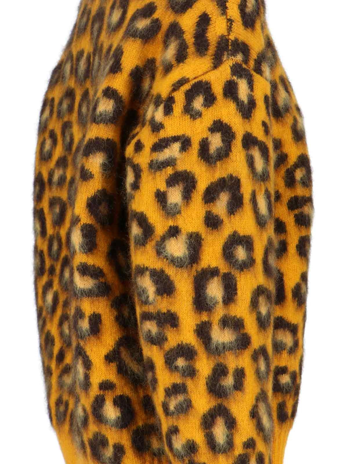 Bottega Veneta Leopard Printed Crewneck Jumper In Brown