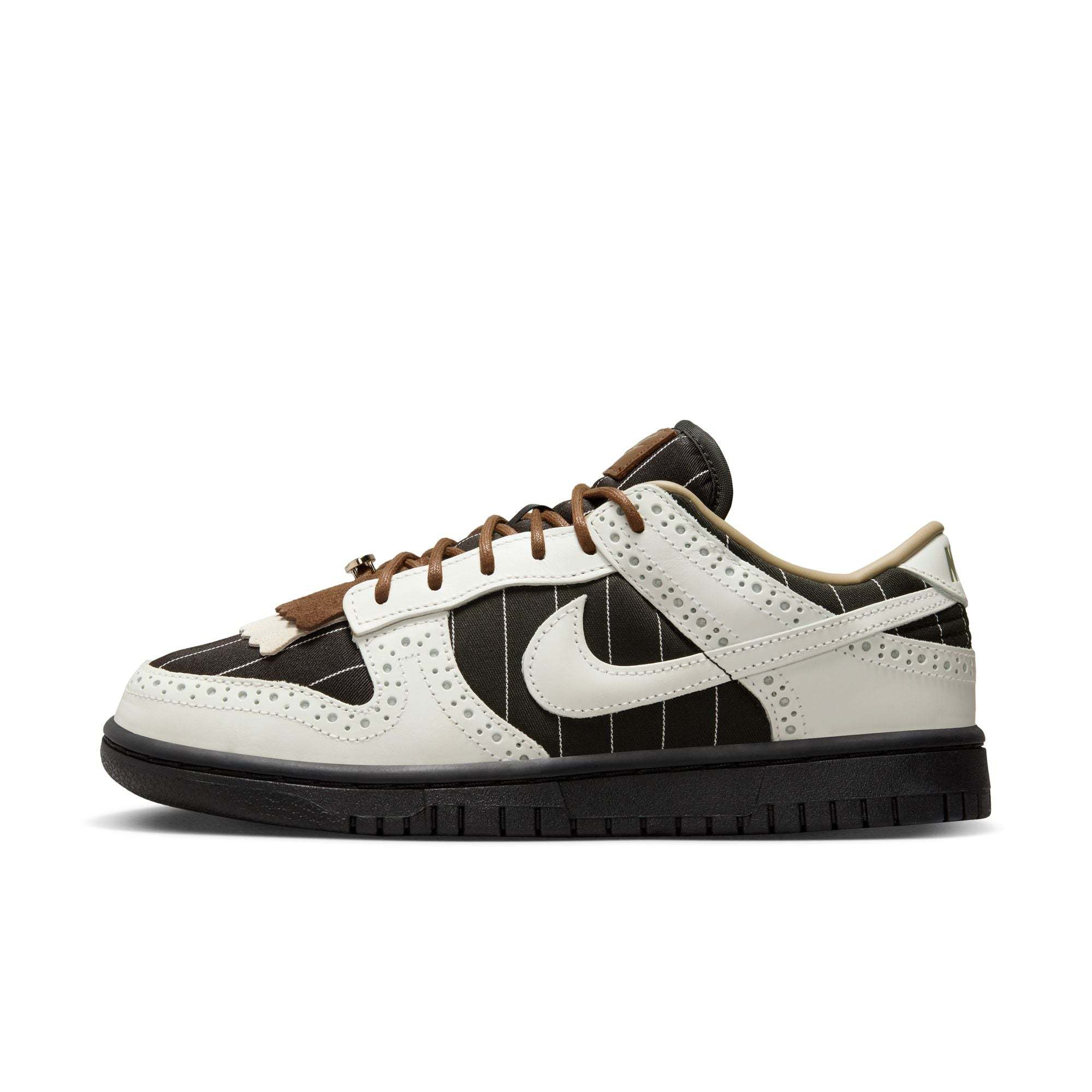 Nike Dunk Low 'brogue Pinstripe' Sneakers In Black