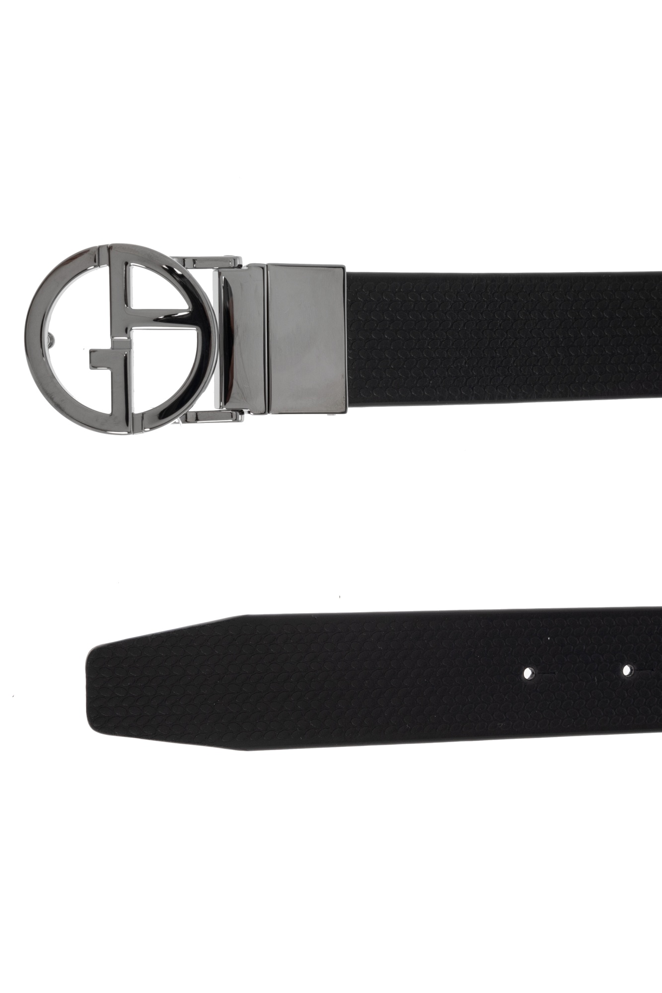 Giorgio Armani Double-sided Belt In Black