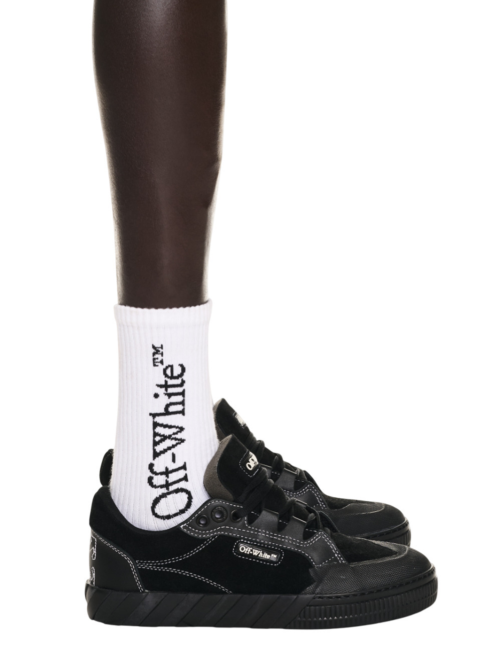 Off-white Off White Black 779 Vulcanized Leather Sneakers In Black