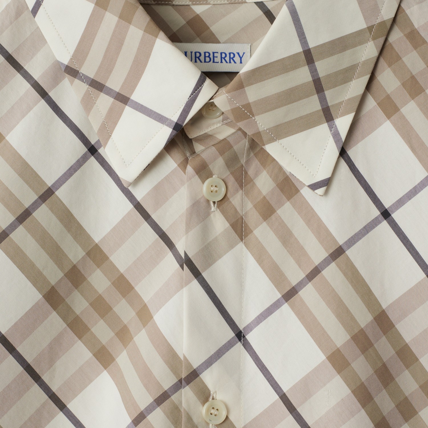 Burberry Check Cotton Overshirt In Nude