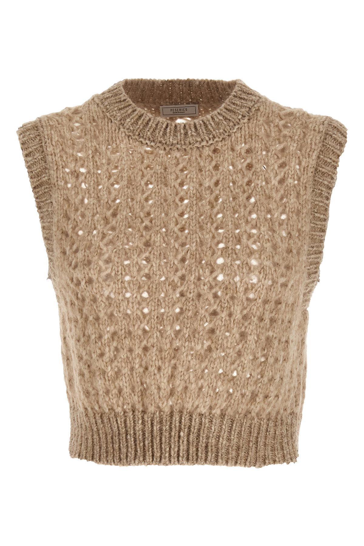Peserico Fishnet Waist Coat In Neutral