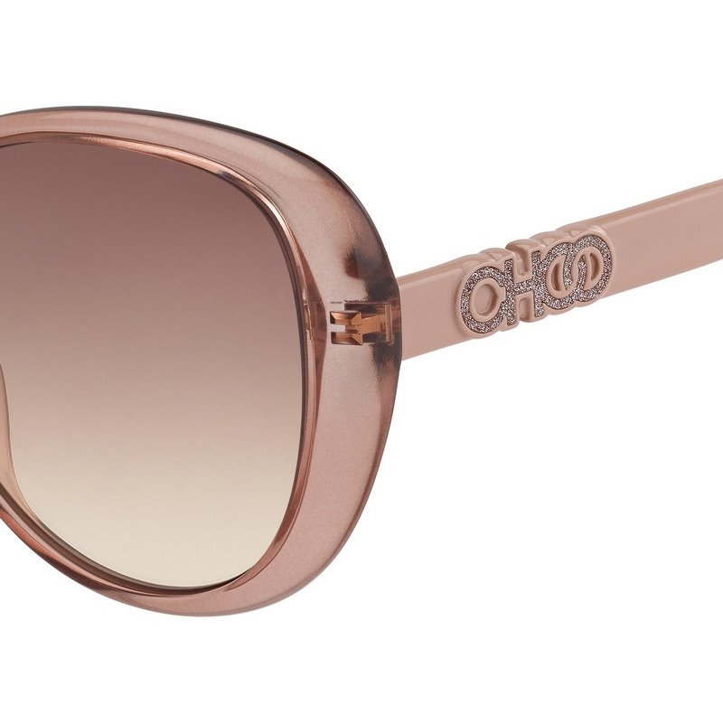 Jimmy Choo Logo Sunglasses In Nude