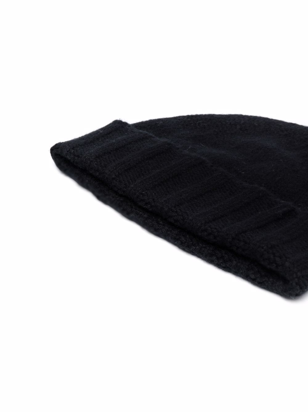 Drumohr Ribbed-hem Cashmere Beanie Hat In Black