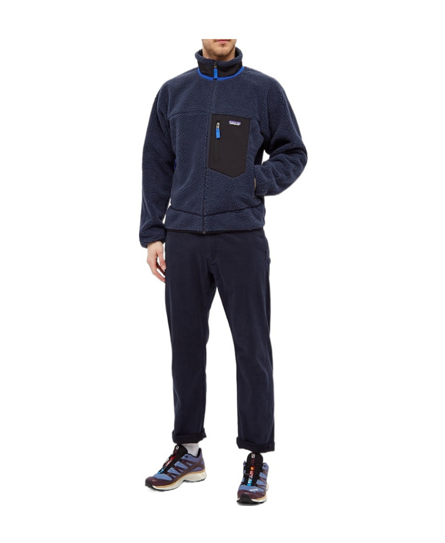 Patagonia Logo Zipper Casual Jacket In Black