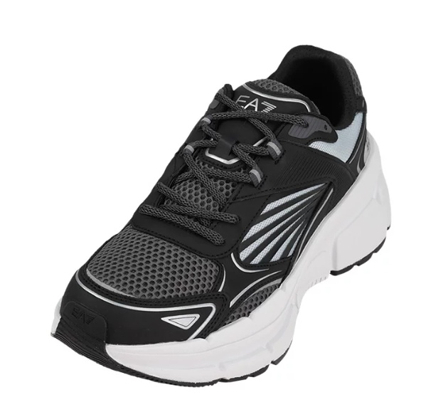 Ea7 Round-toe Sneakers In Black
