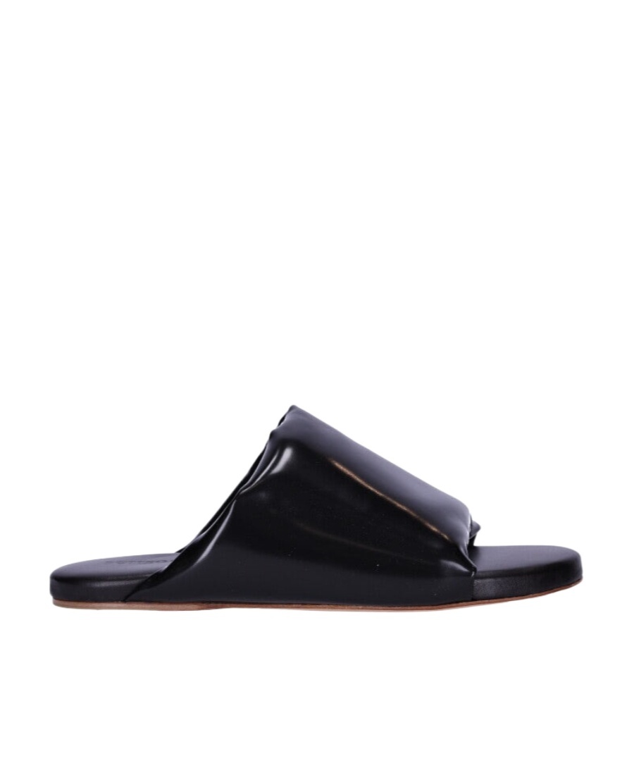 Bottega Veneta Logo Flat Bottom Flip-flop In Black