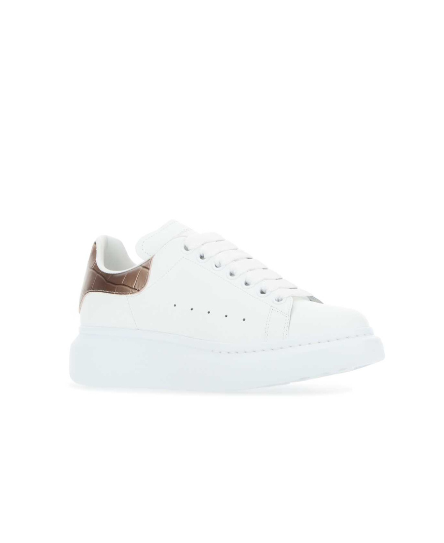 Alexander Mcqueen Crocodile-effect Low-top Sneakers In White