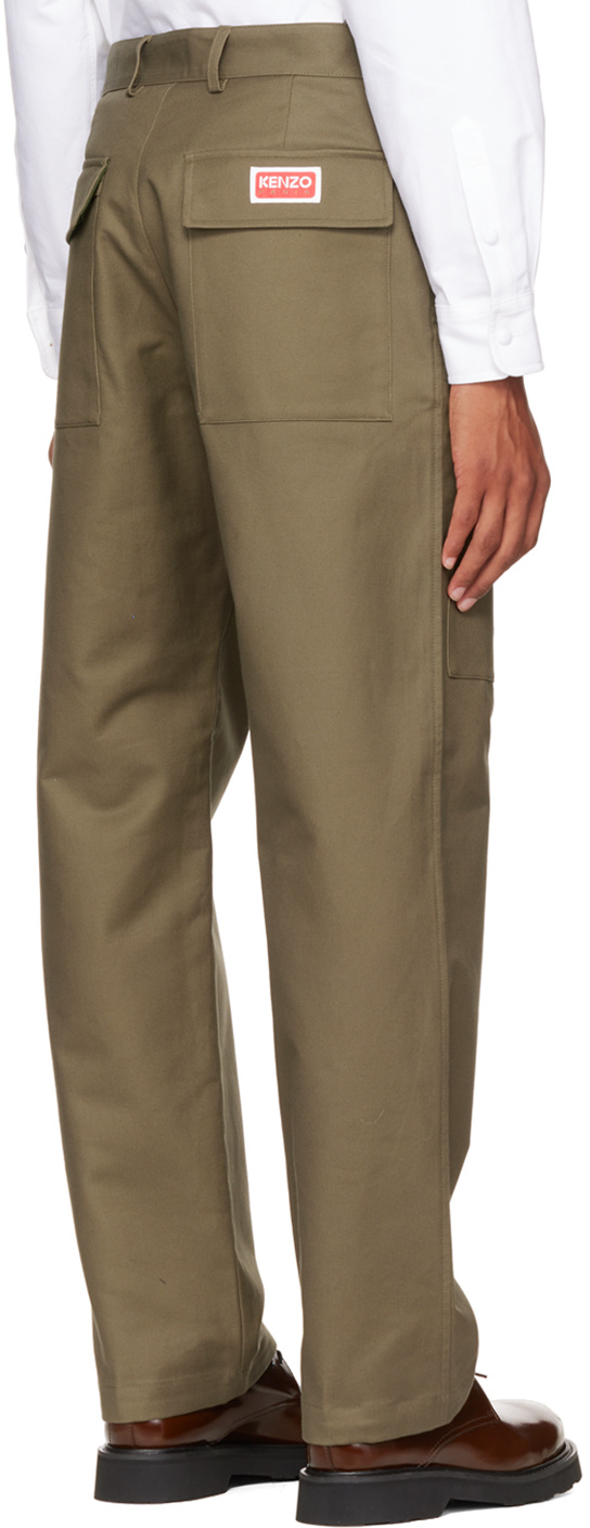 Kenzo Tapered Straight-leg Cargo Pants In Green