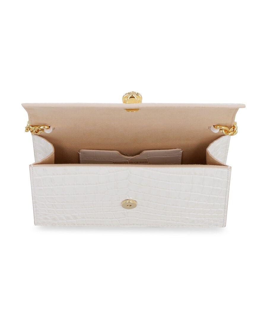 ALEXANDER MCQUEEN SKULL CROCODILE-EFFECT SHOULDER BAG