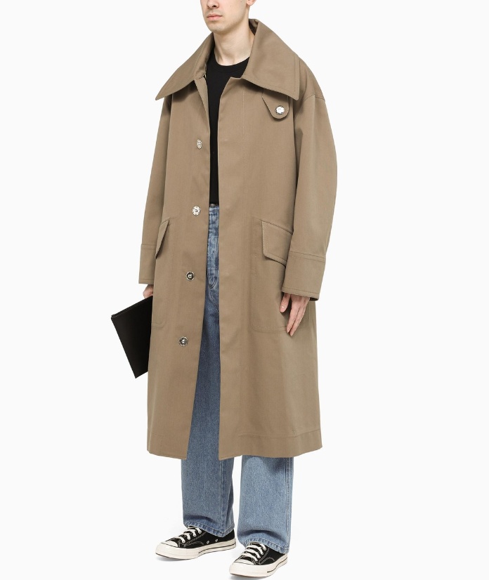 Ami Alexandre Mattiussi Oversized Belted Trench Coat In Brown