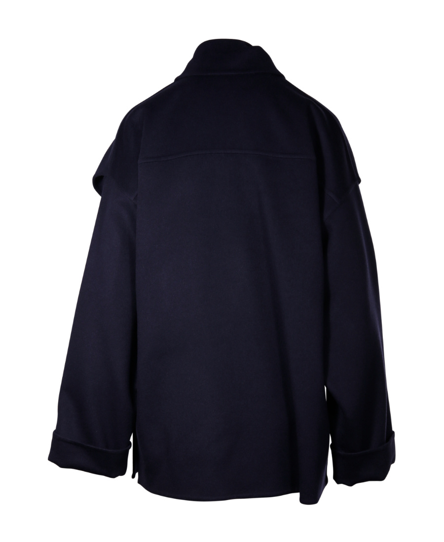 Bottega Veneta Layered Wool Blend Jacket In Black