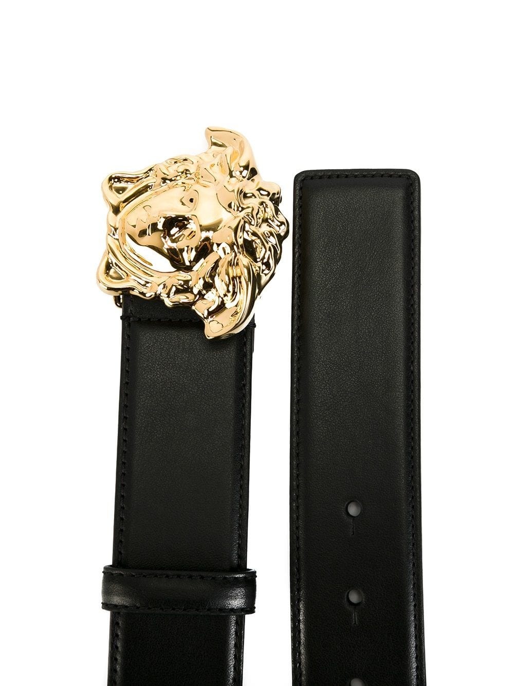 Shop Versace Medusa Motif Belt In Black