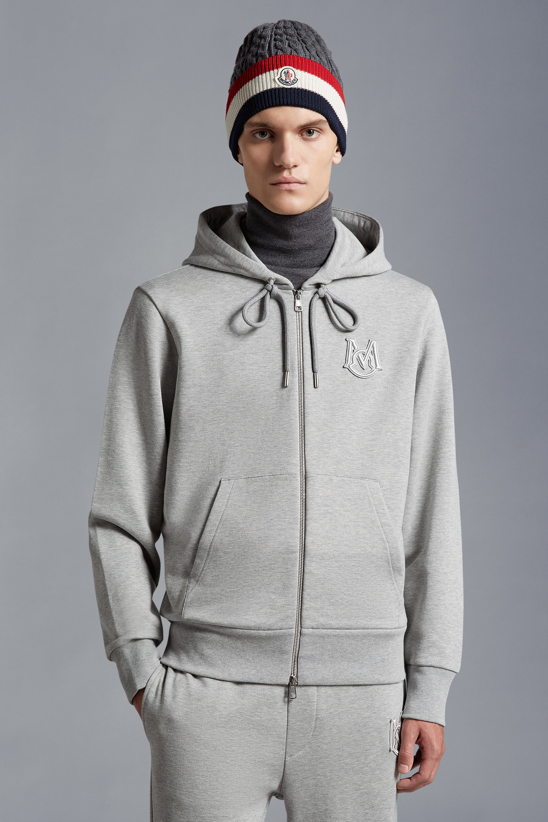 MONCLER MONOGRAM ZIP-UP HOODIE