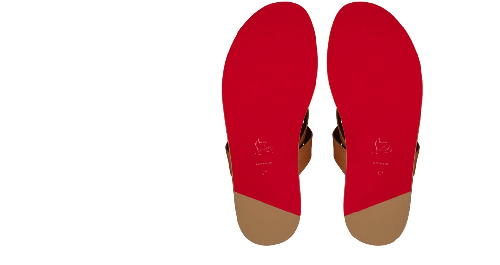Christian Louboutin Logo Slippers In Brown