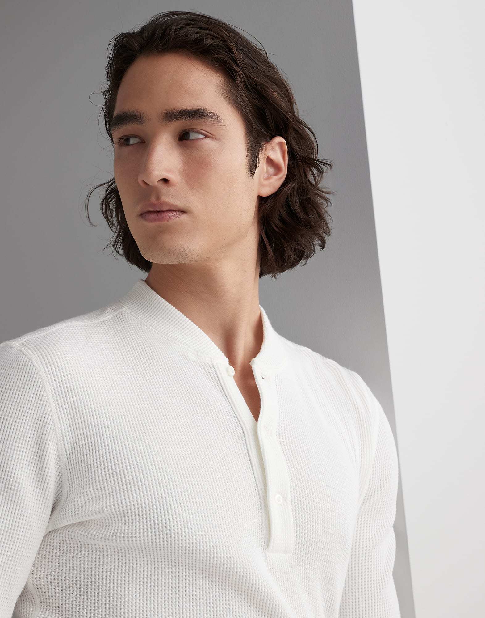 Brunello Cucinelli Long Sleeve Button-down Sweater In White