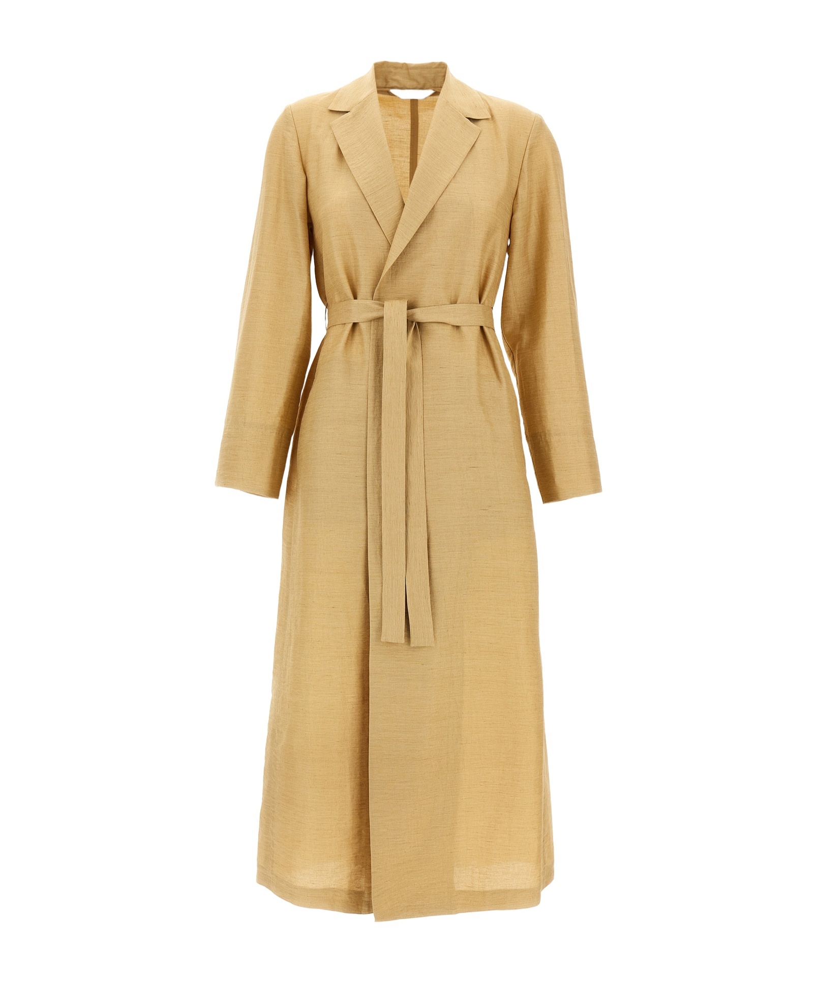 Shop Max Mara Linen And Silk Canvas Overcoat In Nude