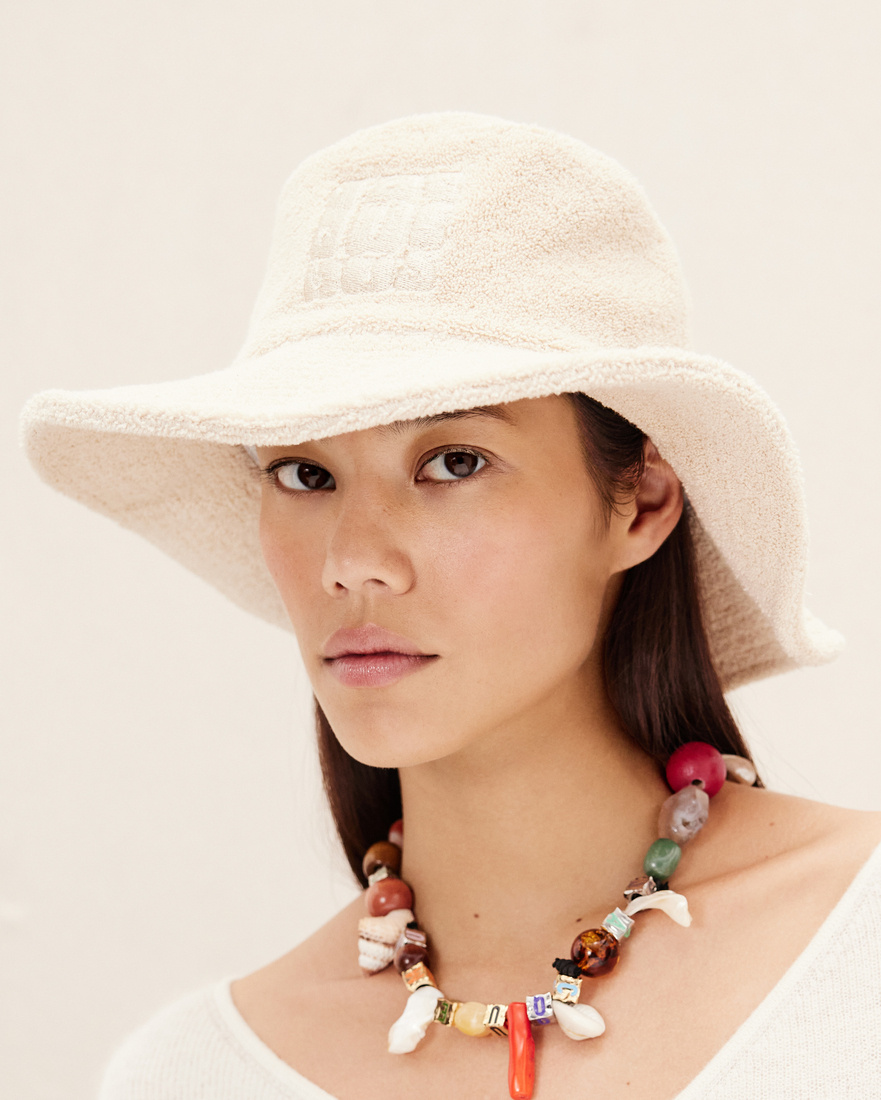 Jacquemus Le Bob Bandho Terry-cloth Bucket Hat In Nude
