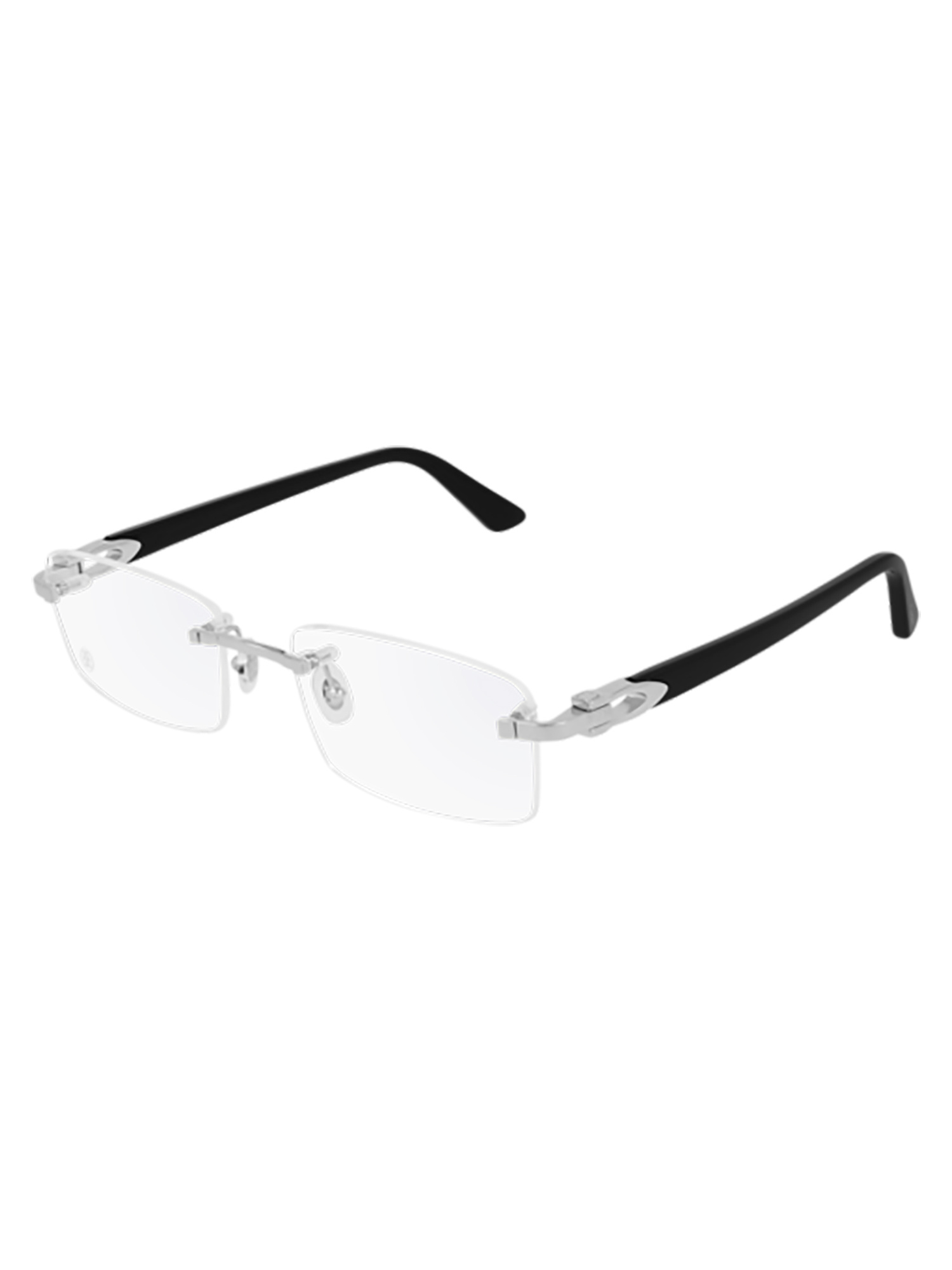 Cartier Rectangular Rimless Glasses In White