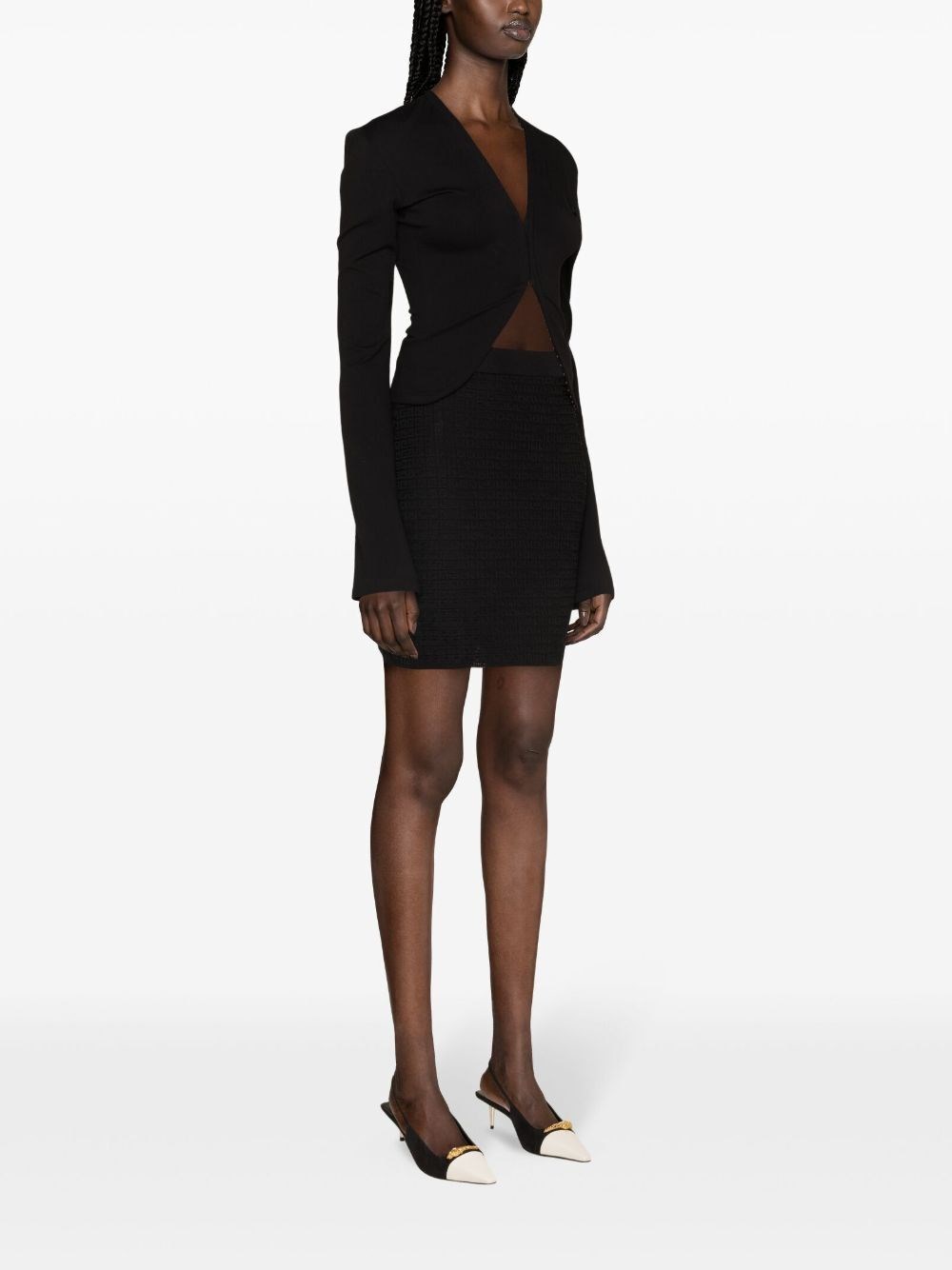 Givenchy 4g-monogram Knitted Skirt In Black