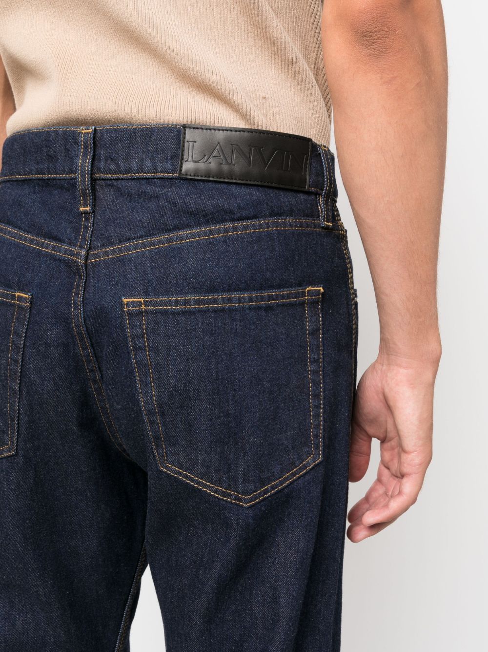 Lanvin Mid-rise Straight-leg Cotton Jeans In Black