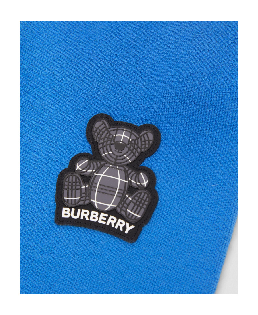 Burberry Thomas Bear-appliqué Cashmere Track Pants In Blue